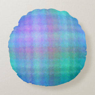 Blauw Abstract Mozaïek Naadloos Patroon Rond Kussen