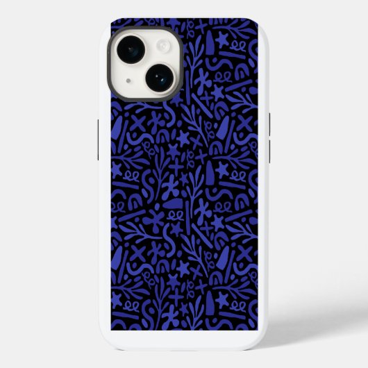 blauw abstract naadloos patroon Case-Mate iPhone case (Achterkant)