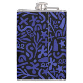 blauw abstract naadloos patroon heupfles (Achterkant)