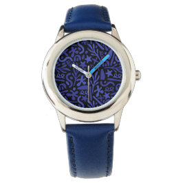 blauw abstract naadloos patroon horloge