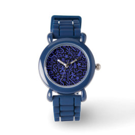 blauw abstract naadloos patroon horloge