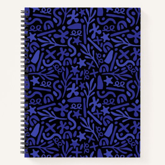 blauw abstract naadloos patroon notitieboek (Voorkant)