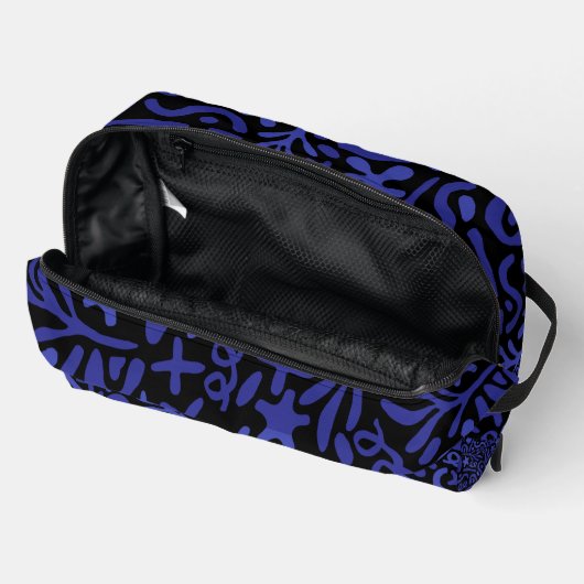 blauw abstract naadloos patroon toilettasje (Open)