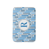 Blauw abstract ontwerp. . badmat (Voorkant Verticaal)