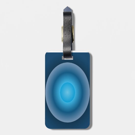 Blauw abstract ontwerp bagagelabel (Achterkant verticaal)