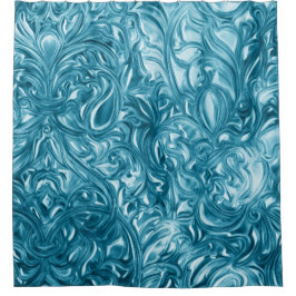 Blauw abstract ontwerp douchegordijn