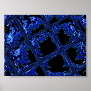 Blauw Abstract Ontwerp Poster
