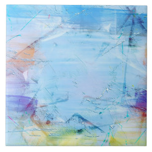 Blauw abstract ontwerp tegeltje