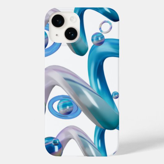 Blauw Abstract Ontwerpen Mobiele Liefhebbers Case-Mate iPhone Case (Achterkant)