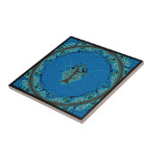 Blauw Abstract Oude Verdorde Boom BG Tegeltje (Zijkant)