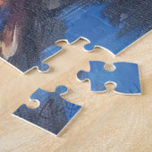Blauw Abstract Paard Schilderij Legpuzzel (Zijkant)