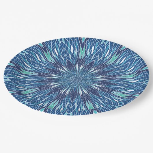 Blauw Abstract papier Borden Papieren Bordje (Gekanteld)