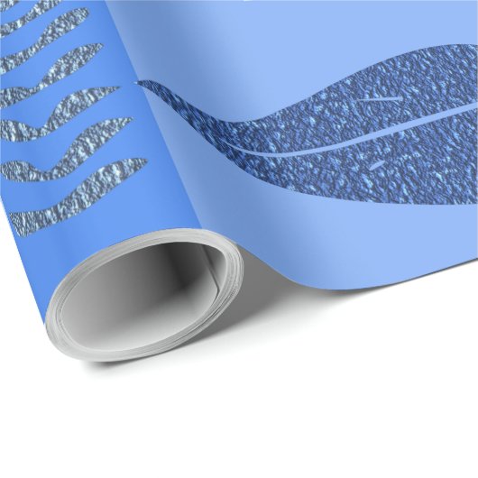 Blauw Abstract papier met leder (Rol Hoek)