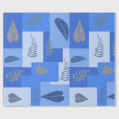 Blauw Abstract papier met leder (Vlak)