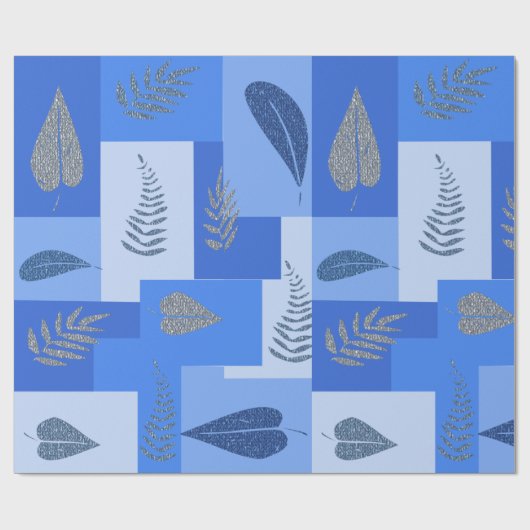 Blauw Abstract papier met leder (Vlak)