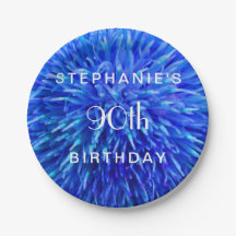Blauw Abstract papieren Borden, 90ste verjaardagsf