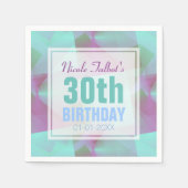 Blauw Abstract pastel 30ste verjaardag Papier serv Servetten (Voorkant)