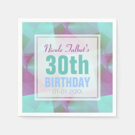 Blauw Abstract pastel 30ste verjaardag Papier serv Servetten