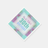 Blauw Abstract pastel 30ste verjaardag Papier serv Servetten (Hoek)