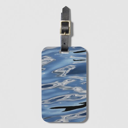 Blauw abstract patroon bagagelabel (Voorkant (verticaal))