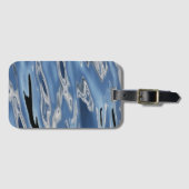 Blauw abstract patroon bagagelabel (Voorkant (horizontaal))