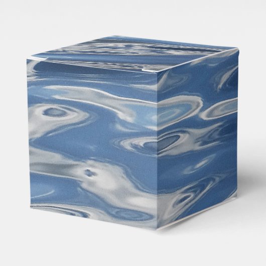 Blauw abstract patroon bedankdoosjes (Voorkant Zijde)