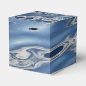 Blauw abstract patroon bedankdoosjes (Achterkant)