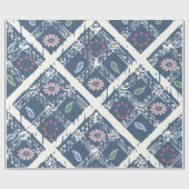 Blauw Abstract patroon Cadeaupapier (Vlak)