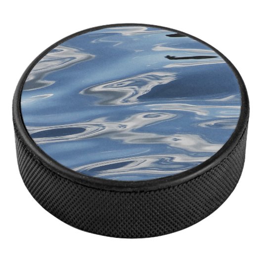 Blauw abstract patroon hockey puck (3/4)