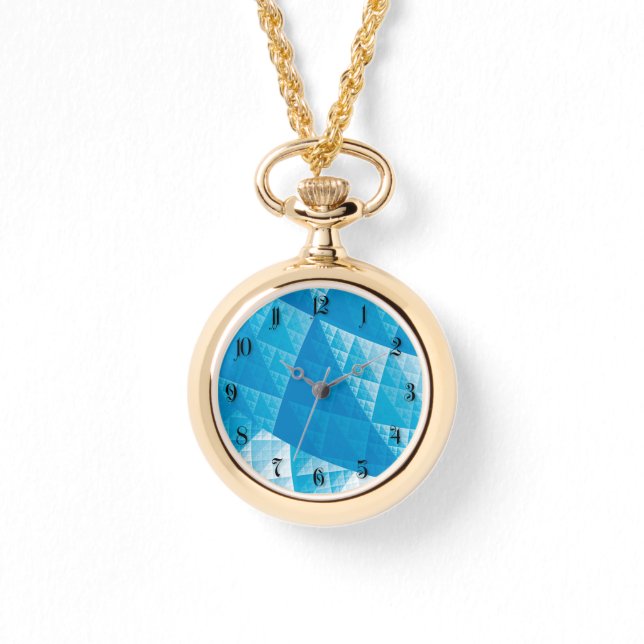Blauw abstract patroon horloge (Voorkant)