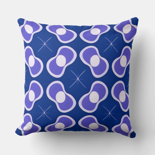 Blauw Abstract Patroon Kussen (Voorkant)
