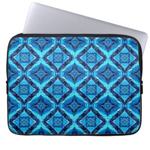 Blauw Abstract Patroon Laptop Sleeve