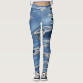 Blauw abstract patroon leggings (Voorkant)