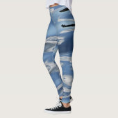 Blauw abstract patroon leggings (Links)