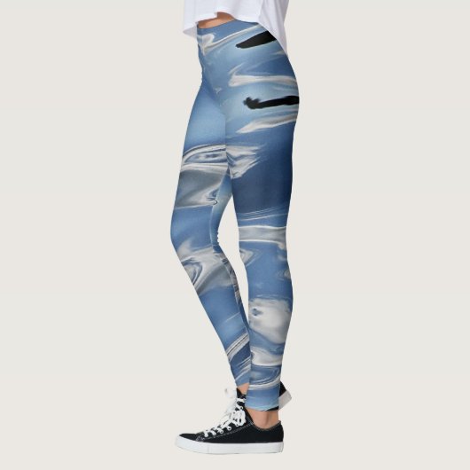 Blauw abstract patroon leggings (Links)