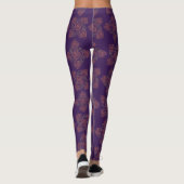 Blauw Abstract patroon Leggings (Achterkant)