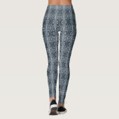 Blauw Abstract patroon met blauwtongen Leggings (Achterkant)