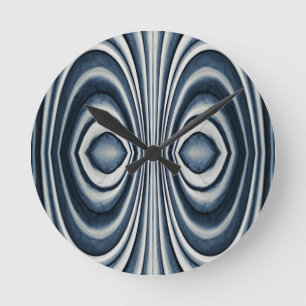 Blauw Abstract patroon met blauwtongen Ronde Klok