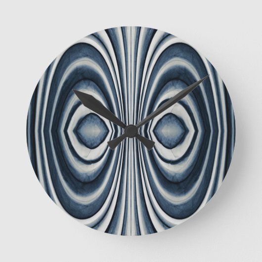 Blauw Abstract patroon met blauwtongen Ronde Klok (Voorkant)
