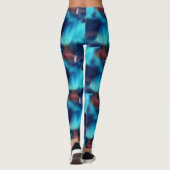 Blauw Abstract patroon penseelstreken Leggings (Achterkant)
