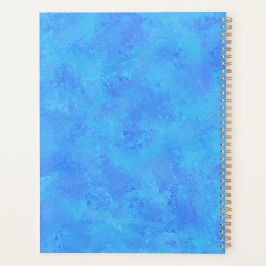 Blauw Abstract patroon Planner (Achterkant)