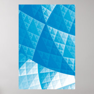 Blauw abstract patroon poster