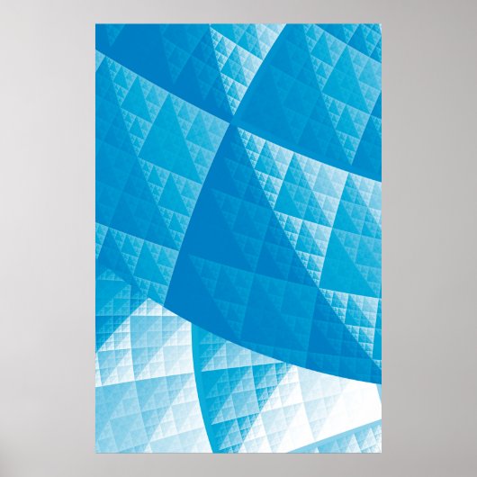 Blauw abstract patroon poster (Voorkant)