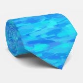 Blauw Abstract Patroon Stropdas (Opgerold)