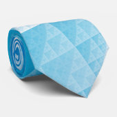 Blauw abstract patroon stropdas (Opgerold)