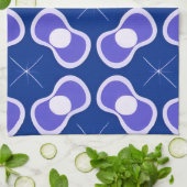 Blauw Abstract Patroon Theedoek (Gevouwen)