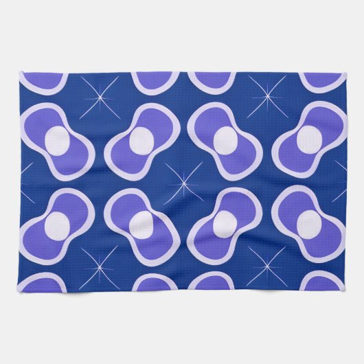 Blauw Abstract Patroon Theedoek (Horizontaal)