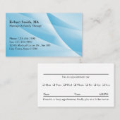 Blauw Abstract Patroon Therapeut Afspraak Visitekaartje (Voorkant / Achterkant)