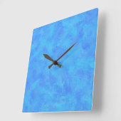 Blauw Abstract patroon Vierkante Klok (Hoek)