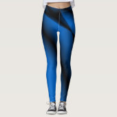 blauw abstract patroonkunst leggings (Voorkant)